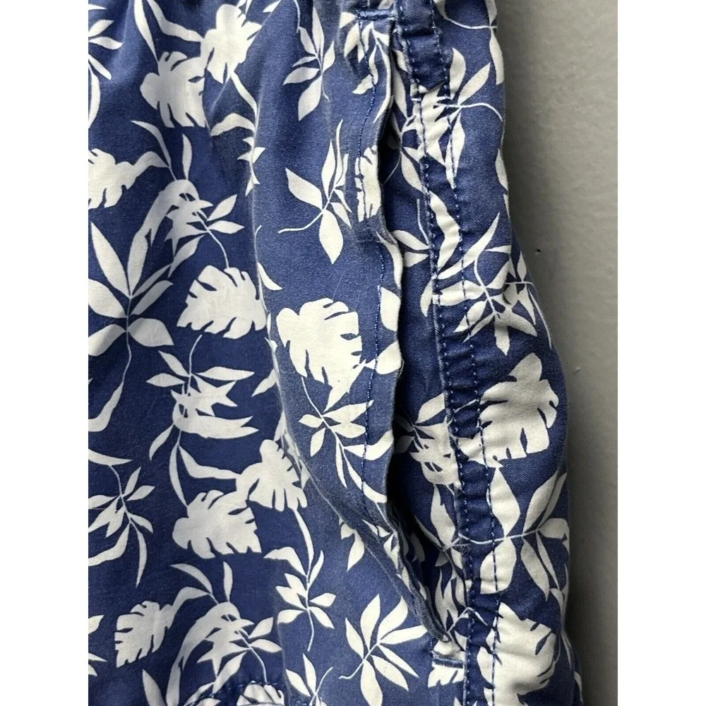 Ingear Swim Trunks Mens Large Blue White Floral Leaf Print Board Shorts 36-38